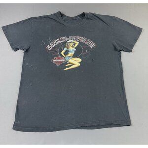 Rare Vintage Y2K Harley Davidson Sexy Lady Florida Orlando USA Eagle Sun Fade T